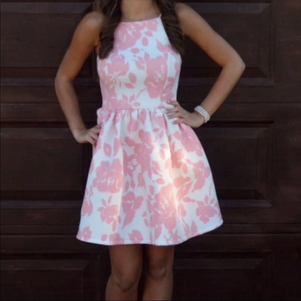 Pink floral dress